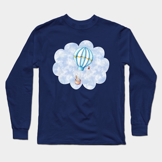 Safari Hot Air Balloon Long Sleeve T-Shirt by wallaceart